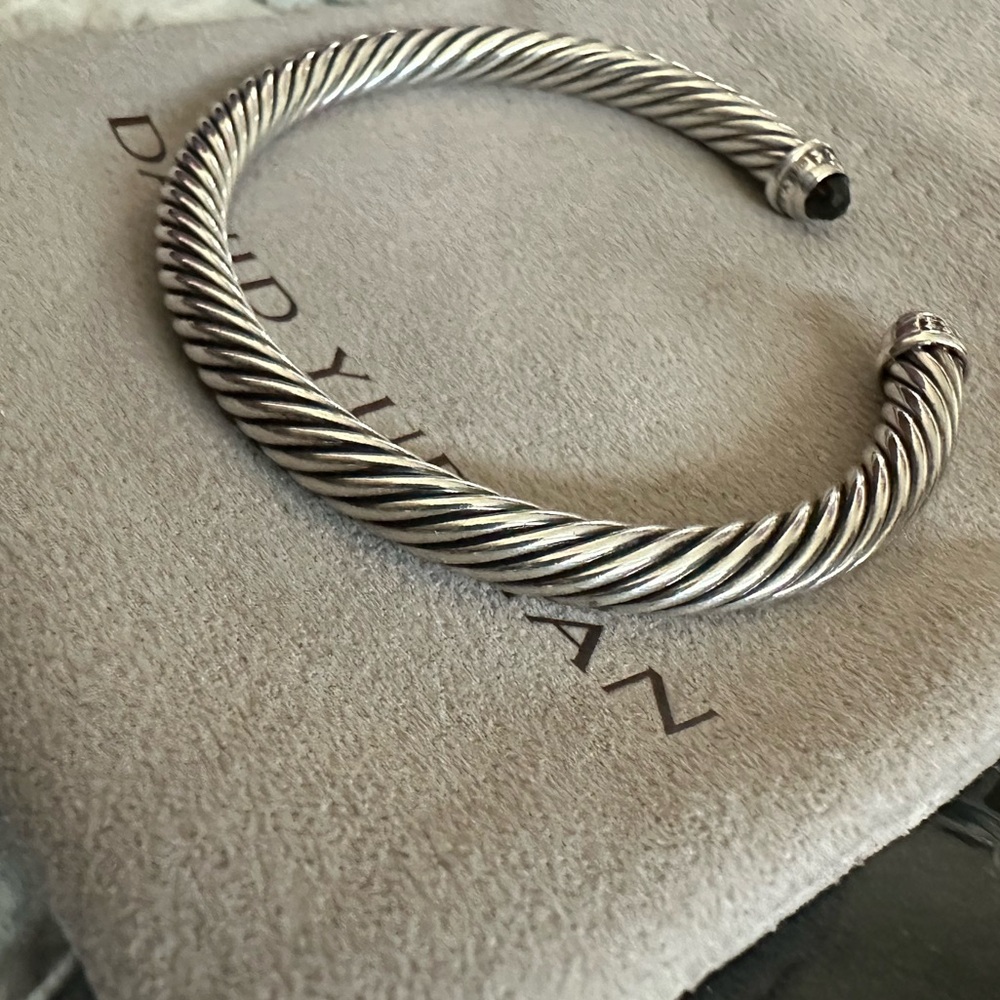 David Yurman 5mm Classic Cable Bracelet w/Black Onyx & Diamonds - Picture 13 of 15